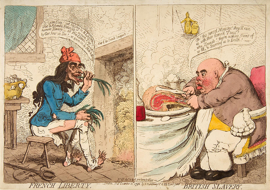 French Liberty - British Slavery Drawing by James Gillray