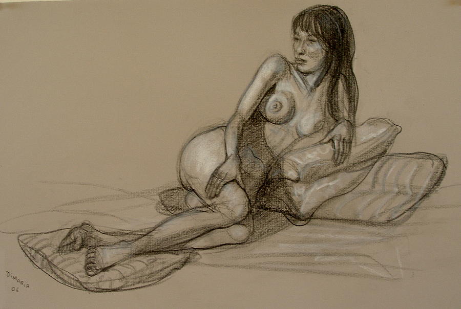 French Model Drawing by Donelli  DiMaria