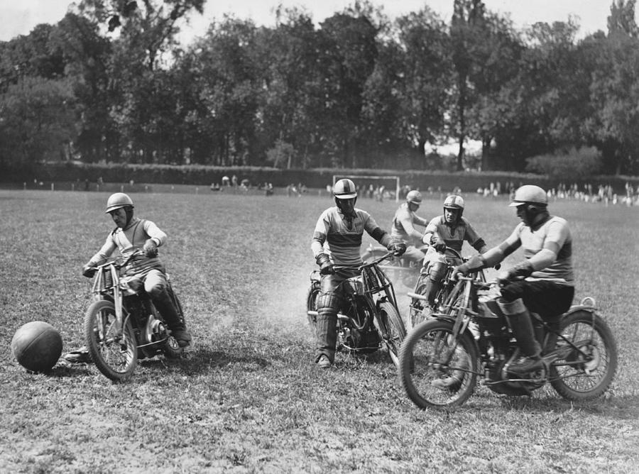 French Motorcycle Polo Photograph by Underwood Archives