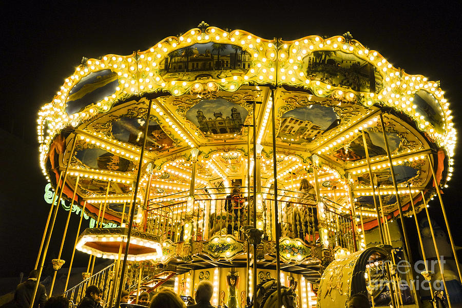 French old-fashioned style carousel Digital Art by Perry Van Munster