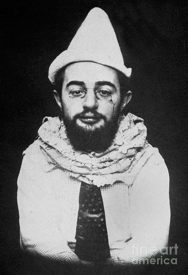 French Painter Henri De Toulouse-Lautrec Dressed Up As A Clown With Footit Hat Photograph by French School