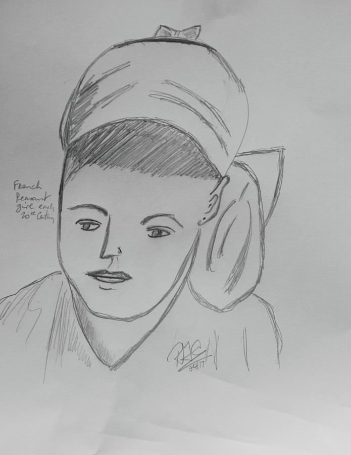 French Peasant Girl Drawing by Roger Cummiskey