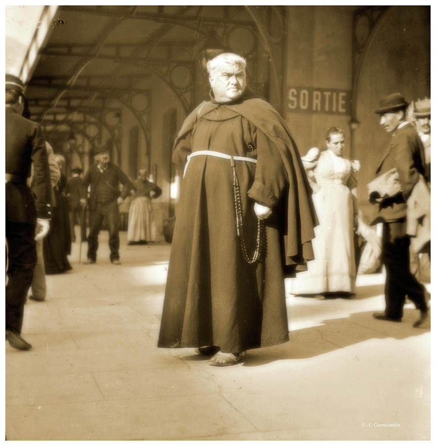 French Priest in Cossock, c. 1903 Photograph by A Macarthur Gurmankin
