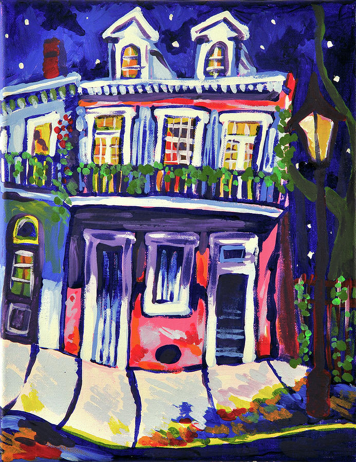 French Qtr At Night Painting by Mardi Claw