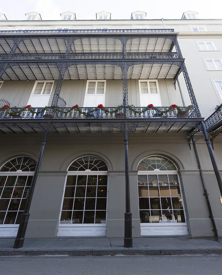 Architecture Photograph - French Quarter Christmas Balconies by Gregory Scott
