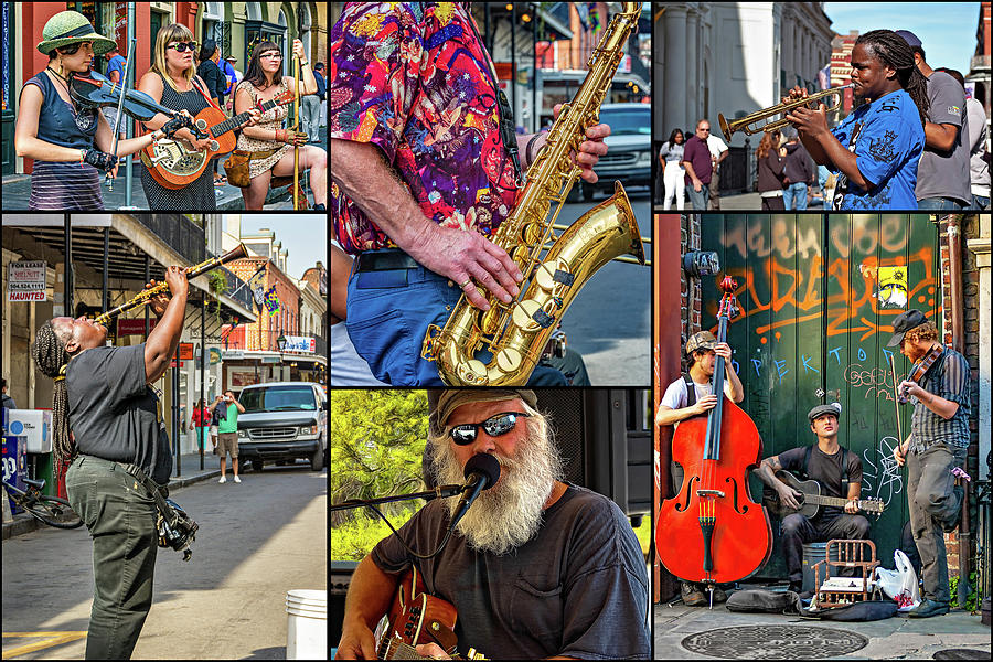 French Quarter Musicians Collage 2 Photograph by Steve Harrington