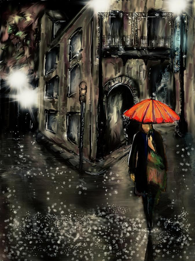 French Digital Art - French Quarter Rain by Darren Cannell French Digital Art - French Quarter Rain by Darren Cannell