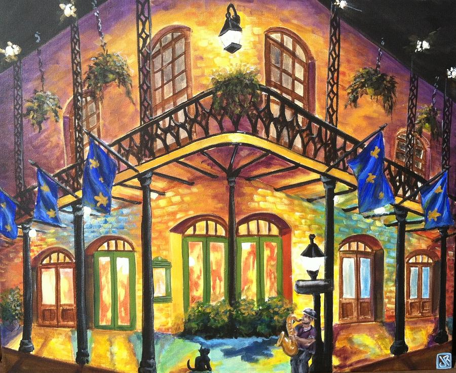 New Orleans Painting - French Quarter rhythm and glow by Julie Ross