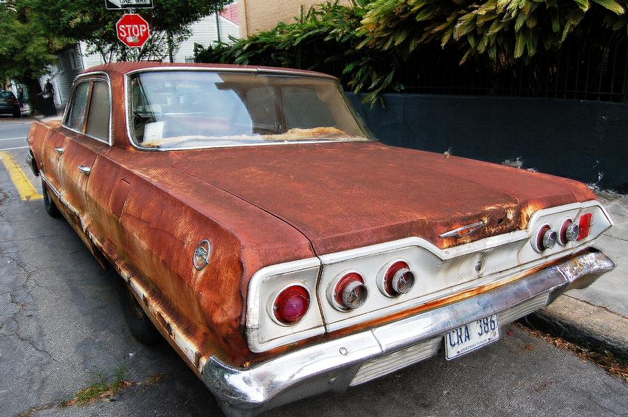 New Orleans Photograph - French Quarter Rusty Chevy by Lucia Vicari