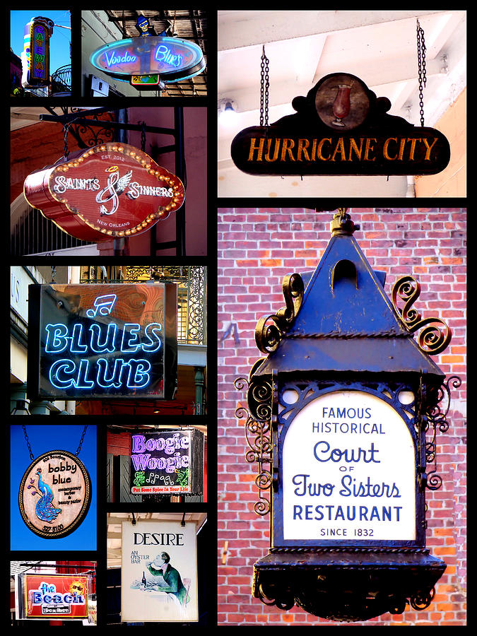 French Quarter Sign Collage Photograph by Kathy K McClellan