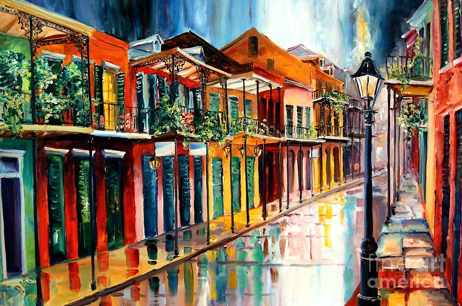 French Quarter Spring Rain Painting by Diane Millsap