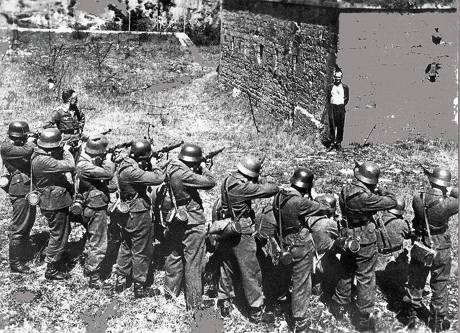 French Resistance member Georges Blind smiles while  executed by firing squad 1944 Photograph by David Lee Guss