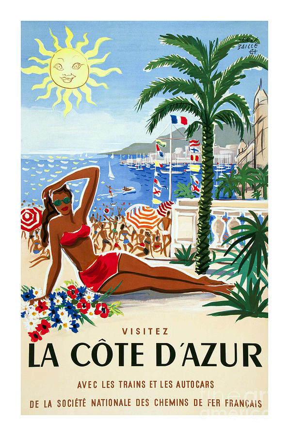 Beach Photograph - French Riviera Travel Poster by Jon Neidert