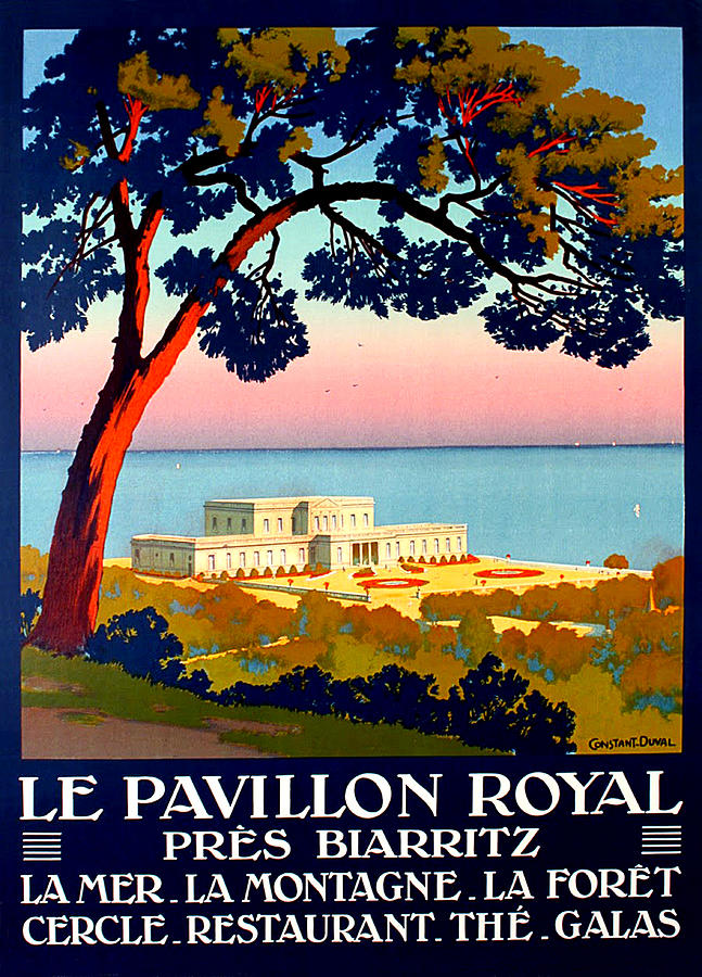 Nice France French Hotel Beau-Rivage Vintage Travel Advertisement Poster Print 