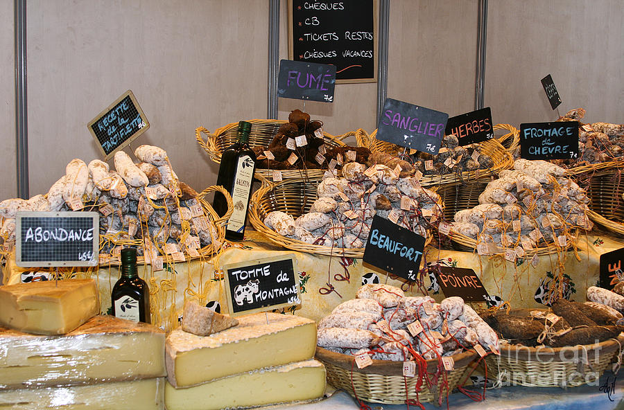 Paris Photograph - French Sausage and Cheese by Victoria Harrington