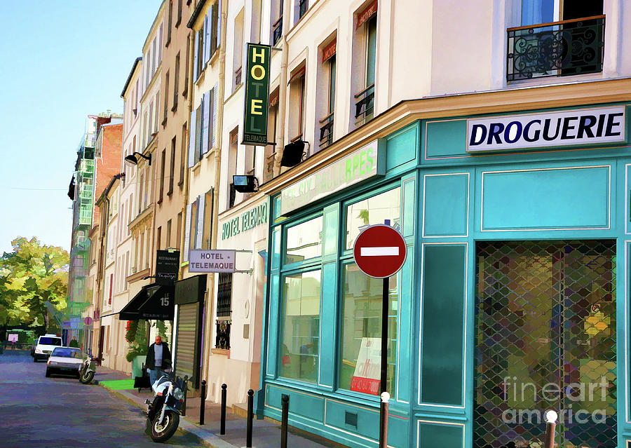 French Simple Street Architecture Hotel Store Paris  Photograph by Chuck Kuhn