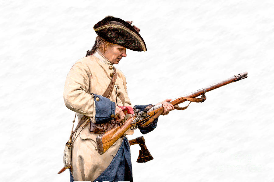 French Soldier Reloading Musket Digital Art by Randy Steele