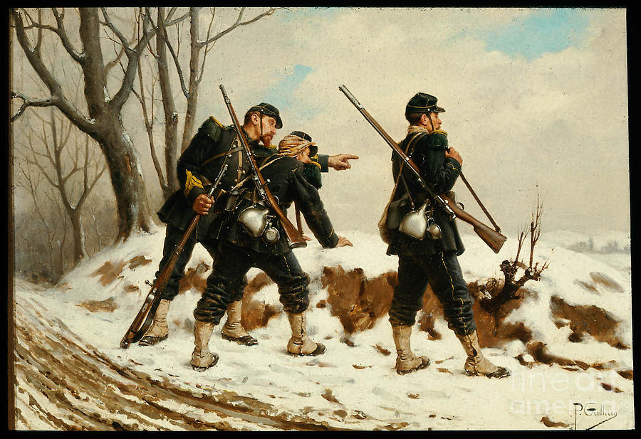 French Soldiers  Painting by MotionAge Designs