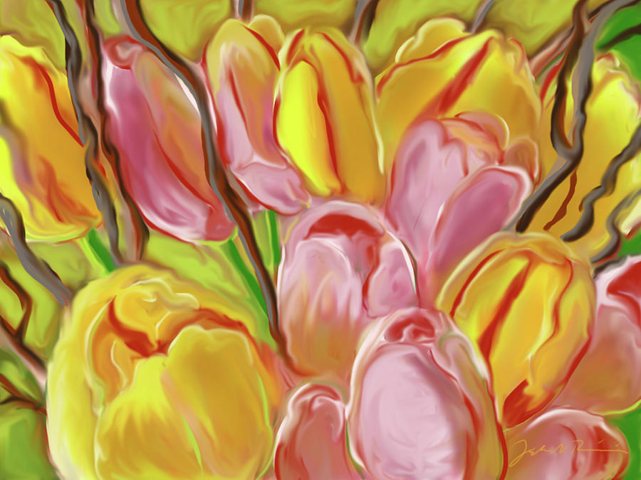 French Tulips Painting by Jean Pacheco Ravinski
