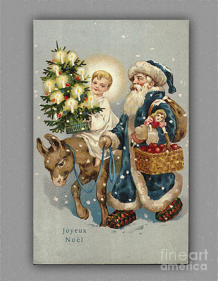 French Vintage Christmas Card Digital Art by Melissa Messick