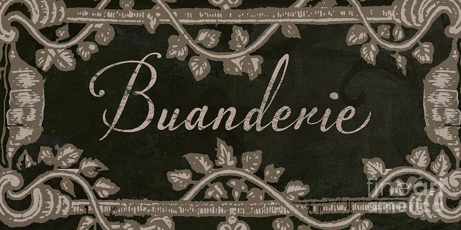 Vintage Sign Painting - French Vintage Laundry Sign by Mindy Sommers