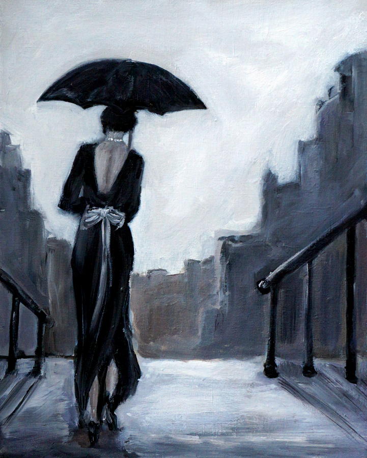 French Woman Walking to the Opera Painting by Katy Hawk
