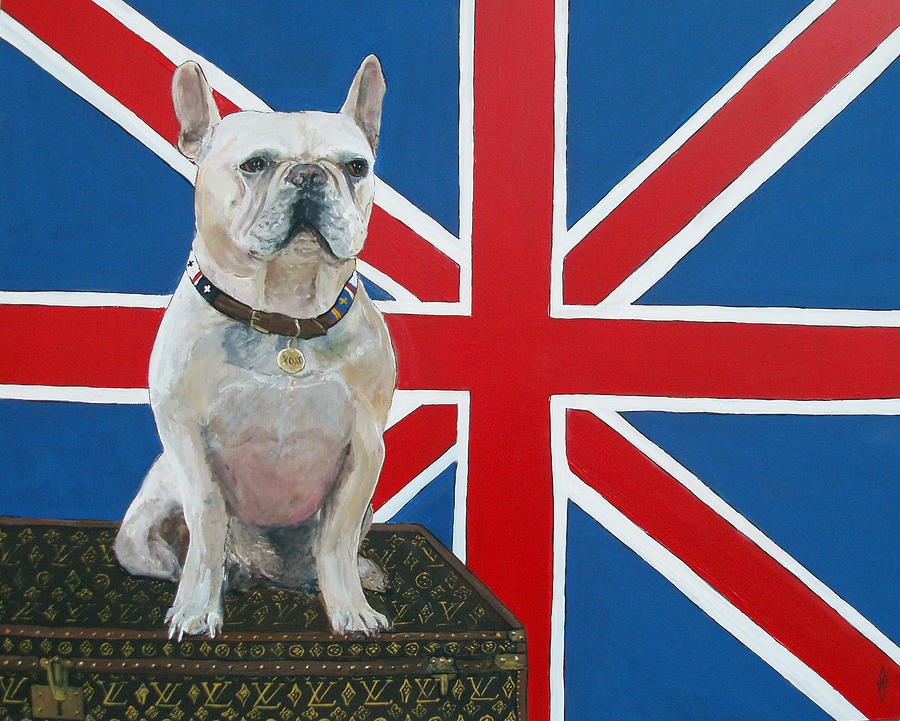 Frenchie And His Union Jack Painting by Judy Henn - Fine Art America