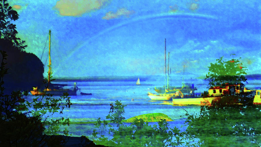 Frenchman Bay Painting by Mike Breau