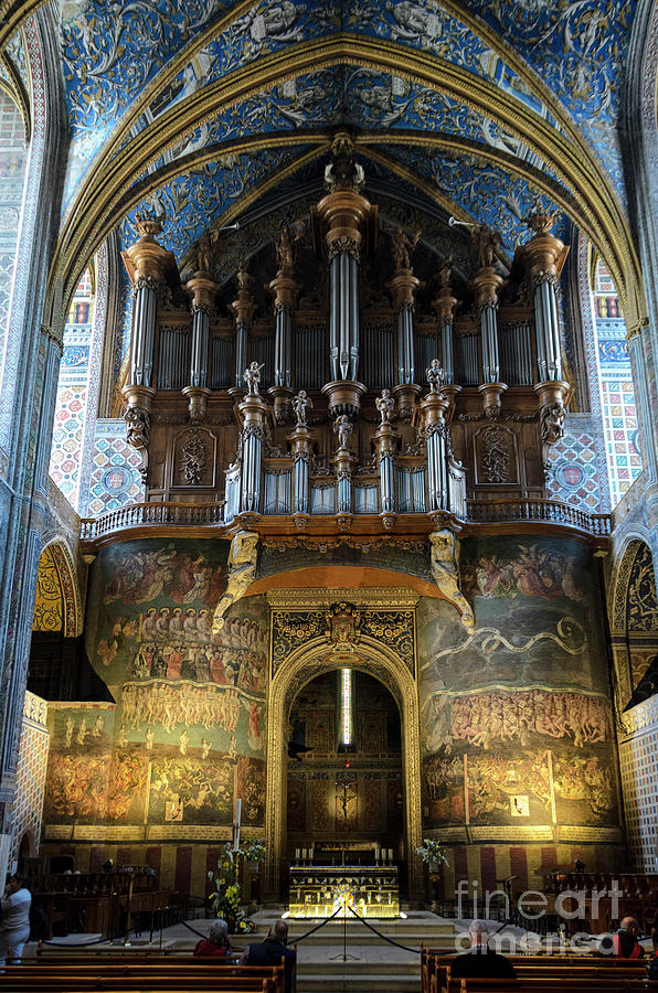 Architecture Photograph - Fresco of the Last Judgement and organ in Albi Cathedral by RicardMN Photography