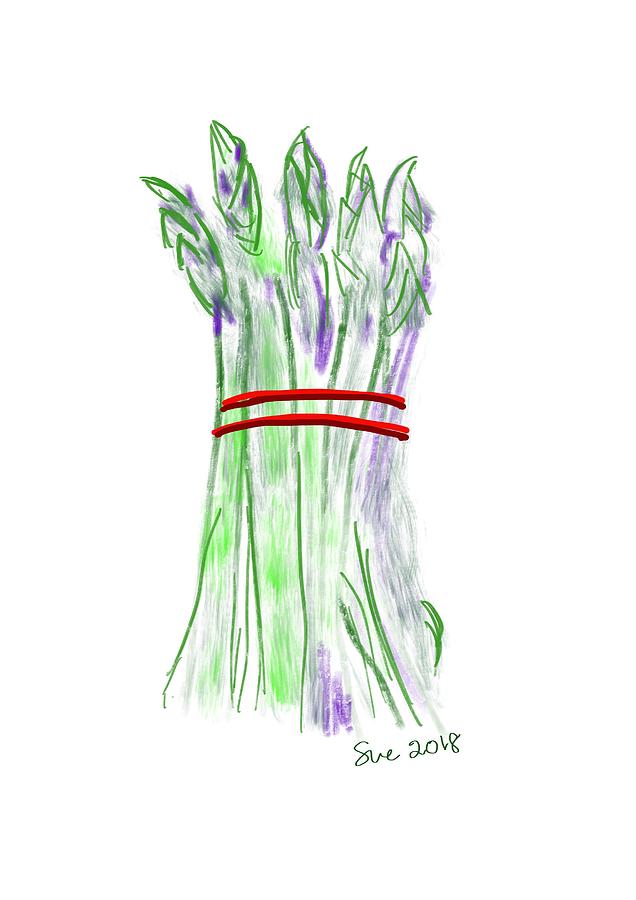 Fresh Asparagus Drawing by Susan Pellegrino