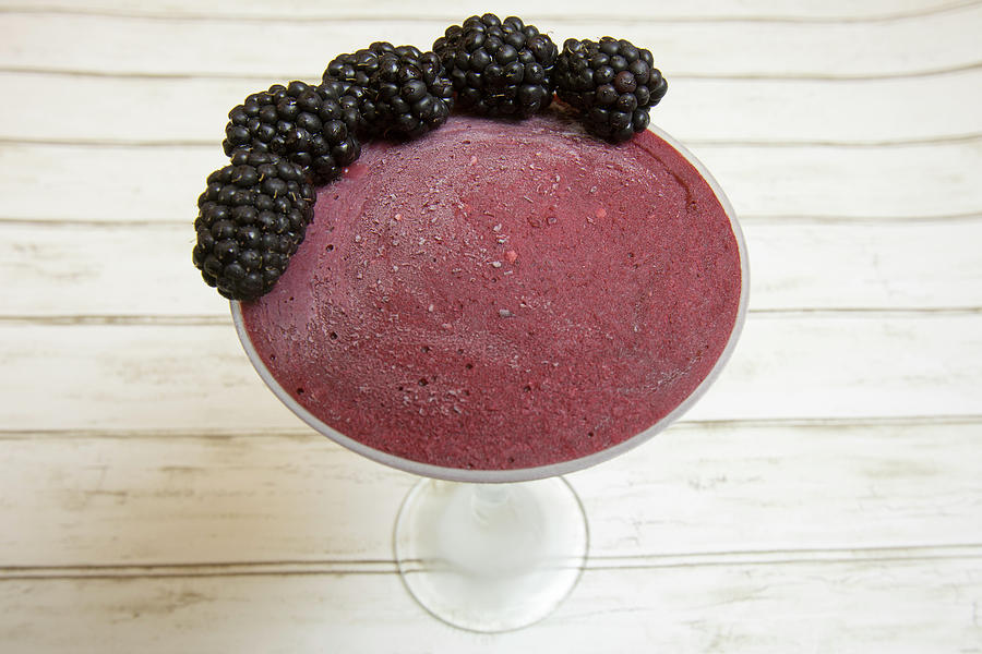 Fresh blackberry frozen dessert Photograph by Karen Foley