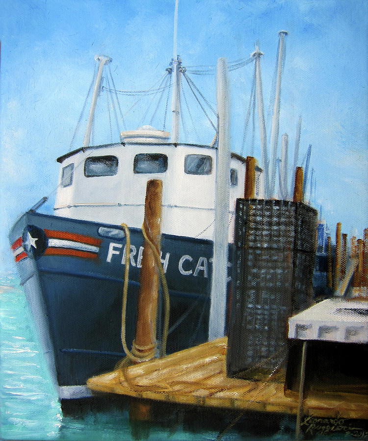 Fresh Catch Fishing Boat Painting by Leonardo Ruggieri