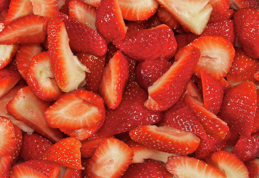 Fresh Cut Strawberries Photograph by Michael Peychich