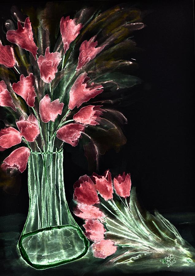 Fresh Cut Tulips II Painting by Maria Urso