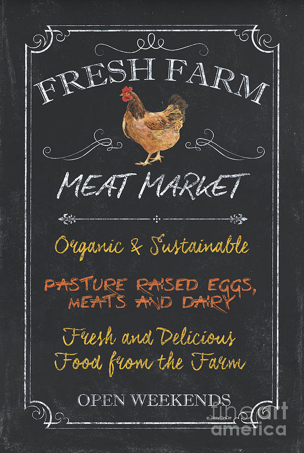 Chicken Painting - Fresh Farm Meat by Debbie DeWitt
