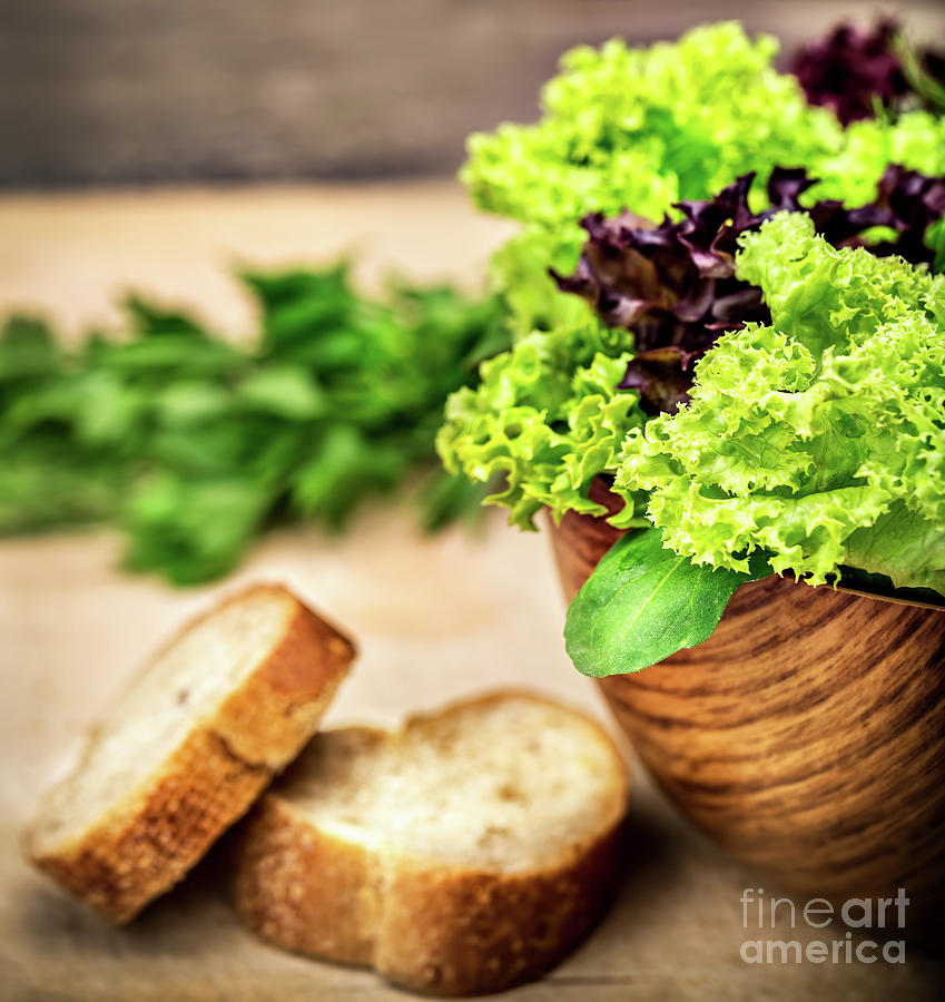 Fresh green salad Photograph by Anna Om