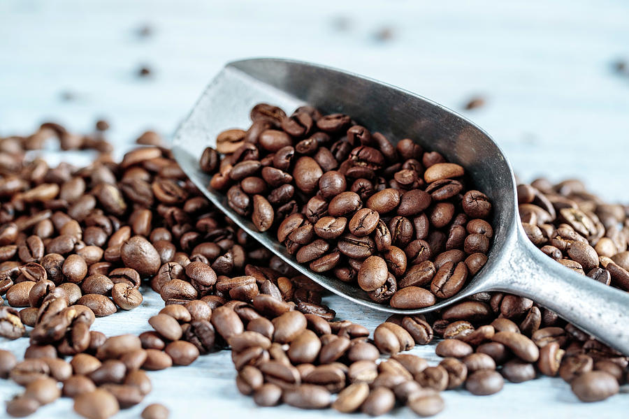 Coffee Photograph - Fresh Roasted Coffe Beans by Nailia Schwarz