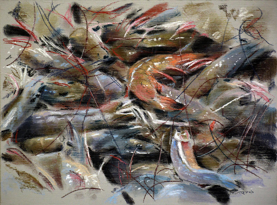 Fresh Shrimp Painting by Christopher Reid