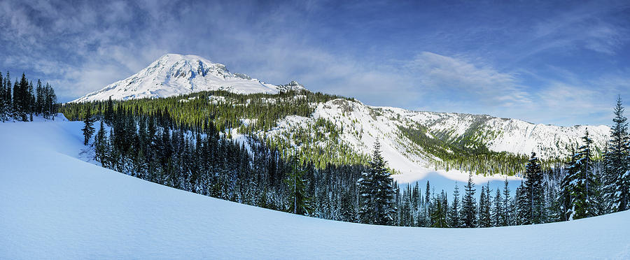 Fresh Snow at Mount Rainier Photograph by Dan Mihai