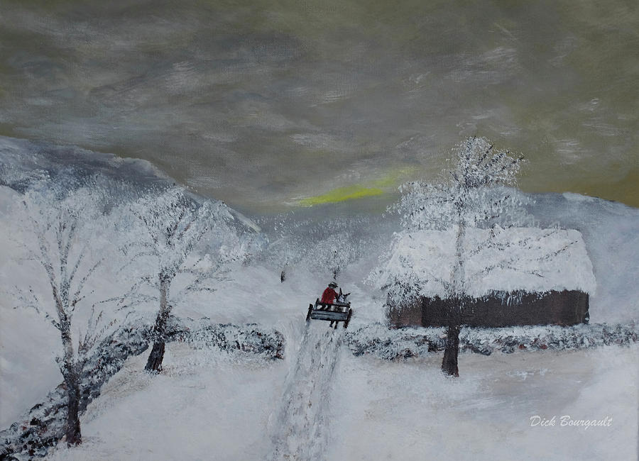Fresh Snow Painting by Dick Bourgault