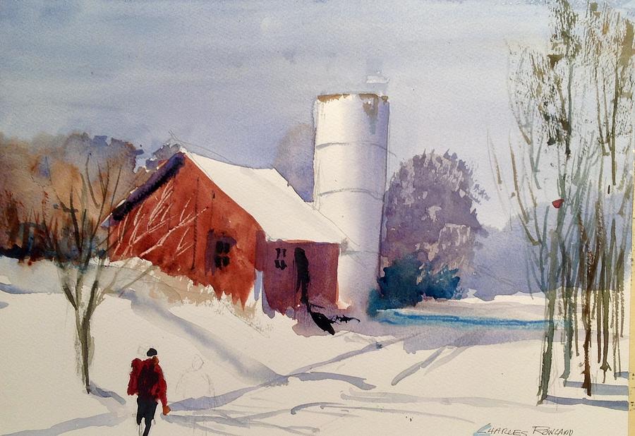 Fresh Snowfall Painting by Charles Rowland