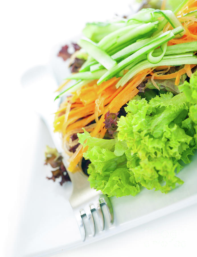 Fresh tasty green salad Photograph by Anna Om