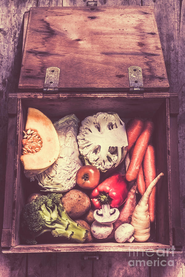 Fresh vegetables in wooden box Photograph by Jorgo Photography
