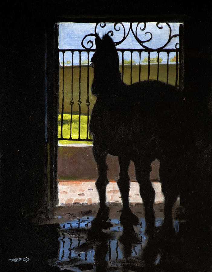 Friesian Silhouette Painting by Christopher Reid