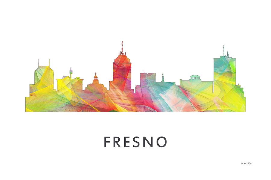 Architecture Digital Art - Fresno California Skyline by Marlene Watson