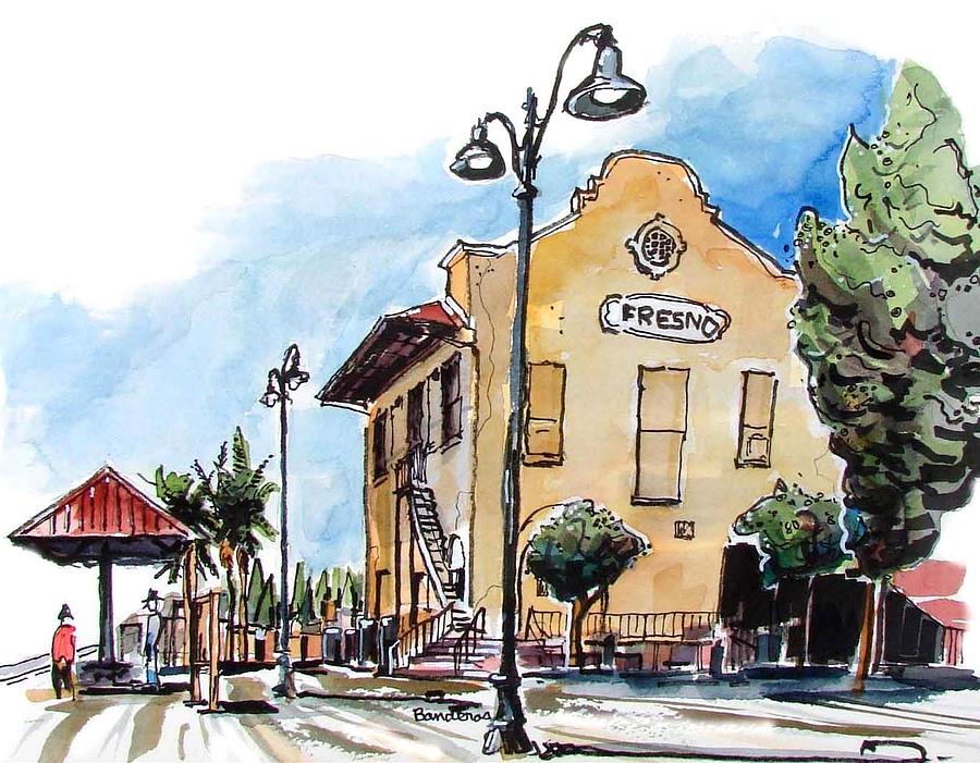 Old Fresno Depot Painting by Terry Banderas