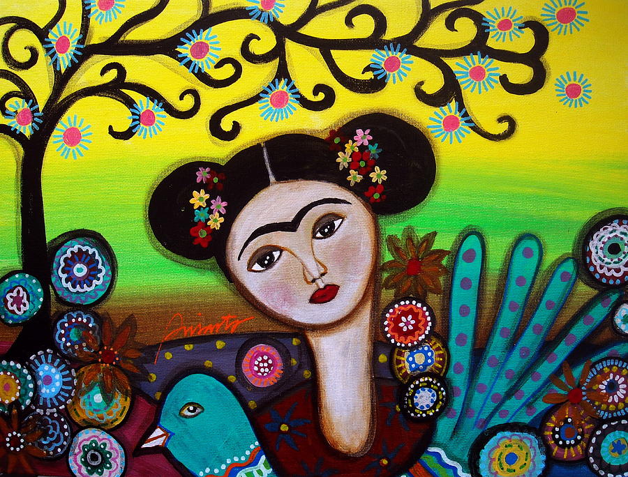 Frida And Bird Painting by Pristine Cartera Turkus