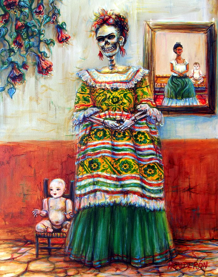 Frida and her Doll Painting by Heather Calderon