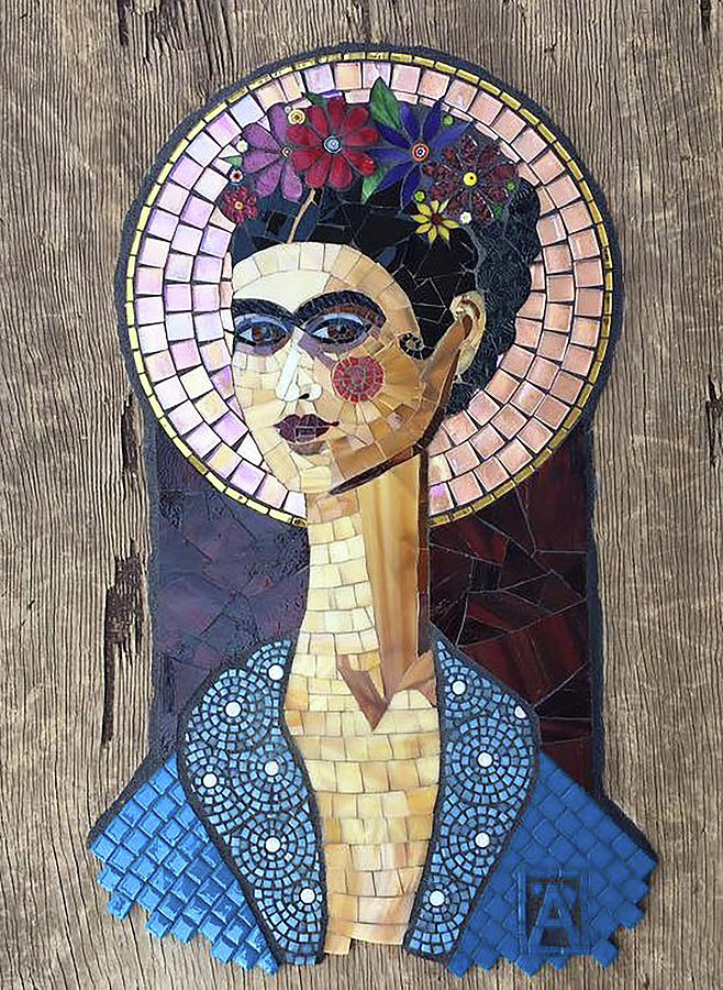 Mosaic Mixed Media - Frida by Anne Marie Price Mosaic Mixed Media - Frida by Anne Marie Price