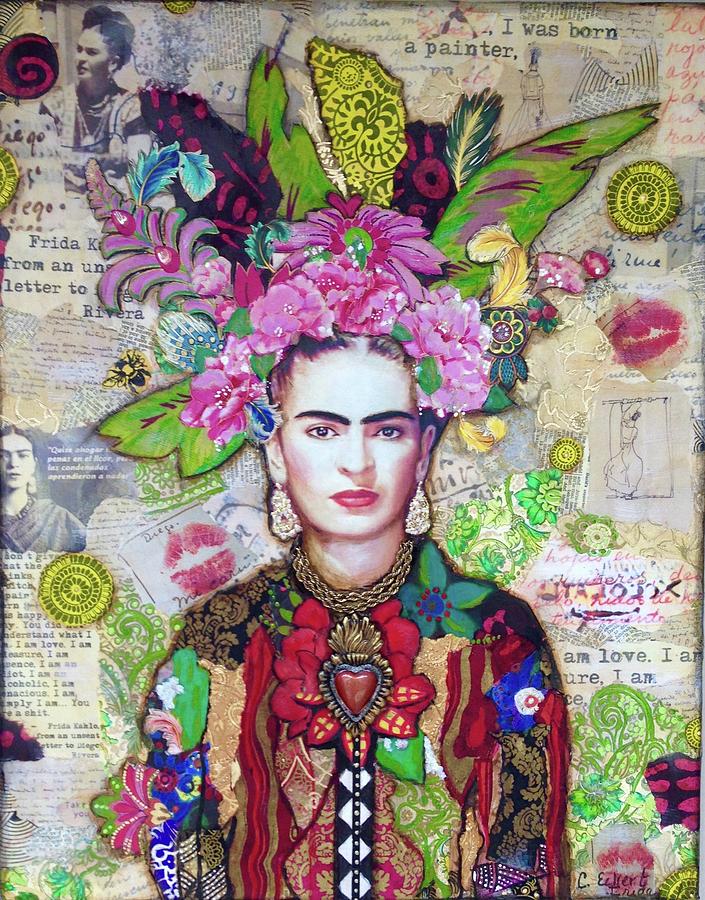 Flower Mixed Media - Frida Kahlo by Carrie Eckert